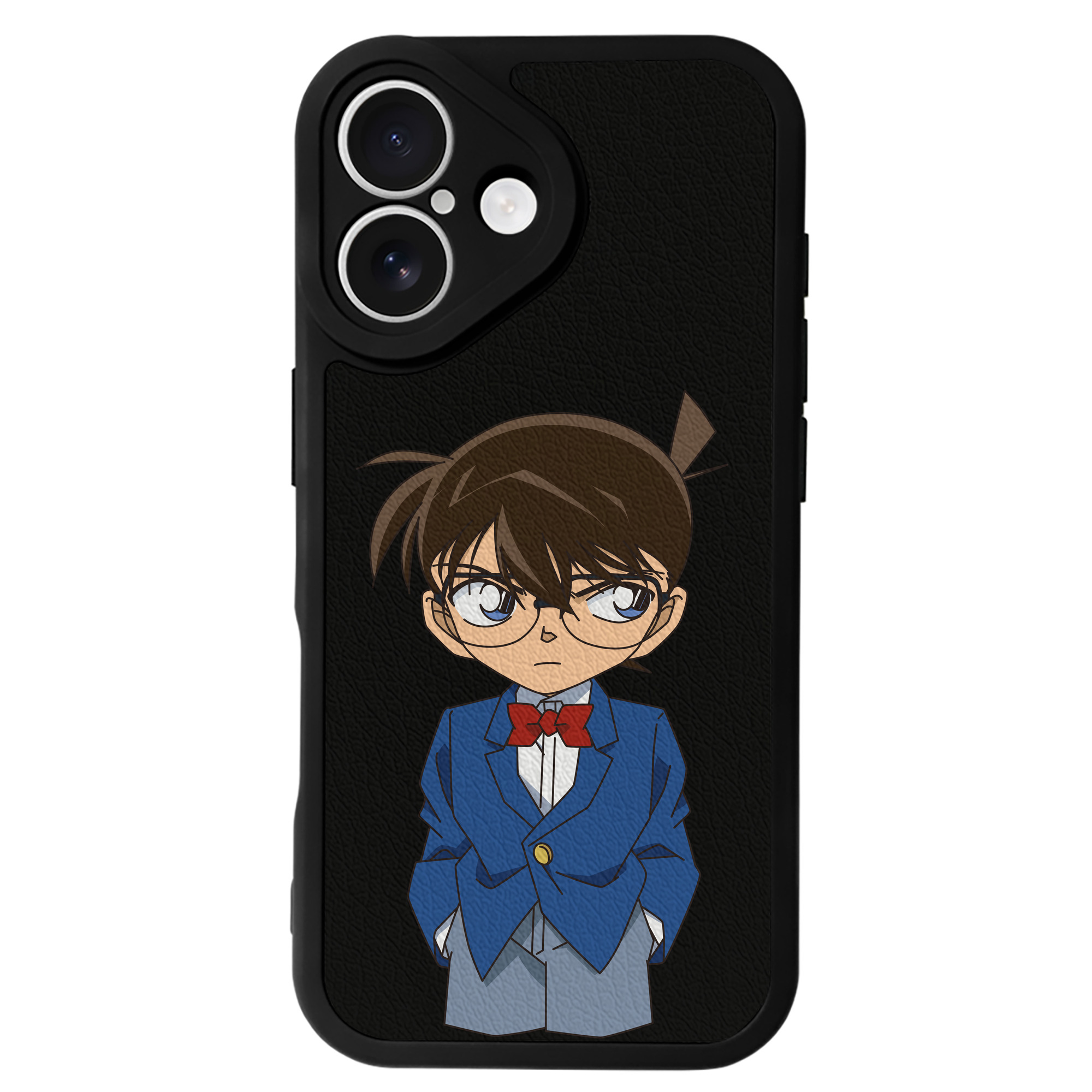 （画像用） 名探偵コナン 江戸川 コナン Detective Conan Conan Edogawa 【iPhone 16シリーズ対応】シリコンスマホケース（レザー調） 材質：シリコン